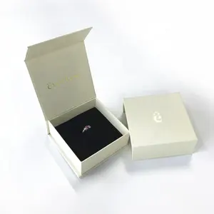 Custom Logo Eco Friendly Flat Rigid Gift Boxes Foam Insert Paper Box Gray Board Jewels Packaging Magnetic Box with EVA Rectangle