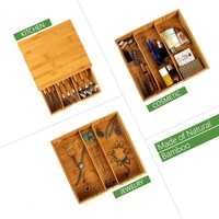 Boîte à capsules de café en bois de bambou, boîtes de rangement pour thé, tiroir de rangement pour tasses à café