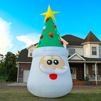 Tête de Père Noël gonflable de 13 pieds avec lumières LED pour arbre de Noël, ornement de Noël pour jardin, pelouse, maison, décoration de fête en plein air