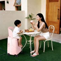 Valise cabine pliable 20 pouces pour mamans, transformable en poussette, avec poignées silencieuses et serrure TSA, unisexe, pour enfants