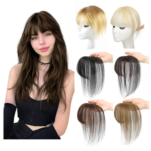Gran oferta, <span class=keywords><strong>Clip</strong></span> de flecos frontales franceses en extensiones de cabello, <span class=keywords><strong>flequillo</strong></span> de cabello falso sintético con patillas - Product Image 6