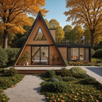 Maison capsule triangulaire préfabriquée mobile moderne à 2 chambres, facile à assembler, détachable, garantie, Airbnb, pour le camping en plein air