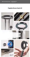 Colonne de douche murale multifonctionnelle pour salle de bain avec fonction pluie, mitigeur, cascade et panneau de douche LED