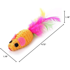 Juguetes Interactivos para Gatos a Precio de Fábrica RTS, Ratón Pequeño para Cazar Gatos, Ratones de Plumas Coloridos, Juguetes para Masticar para Perros o Gatos - Product Image 5