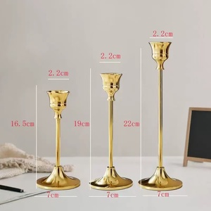 Antique-inspired Minimalist <strong>Brass</strong> Long-Stemmed Taper <strong>Candle</strong> <strong>Holder</strong> Set, Stand Decor, Gold <strong>Candle</strong> Stick <strong>Holders</strong> - Product Image 2