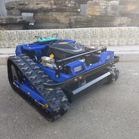 Tondeuse à gazon robotisée télécommandée tout-terrain avec chenilles en caoutchouc agricoles, moteur CE EPA