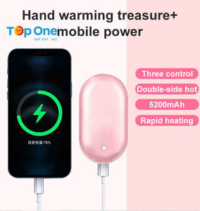 พาวเวอร์แบงค์แบบพกพาขนาดเล็ก 5000 10000mAh สีน้ำเงินดำ ให้ความร้อนสองด้าน 3 ระดับความร้อน ใช้กับโทรศัพท์มือถือ พร้อมฟังก์ชั่นอุ่นมือผ่านพอร์ต USB - Product Image 3