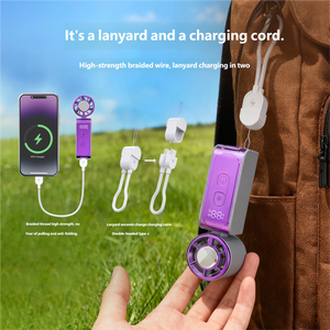 Großhandel Handventilator mit Powerbank 2-in-1: Halbleiter-Kühlpack, Hochgeschwindigkeits-Tragbarer Akku-Ventilator mit 5 Flügeln und LED für Wohnmobile - Product Image 4