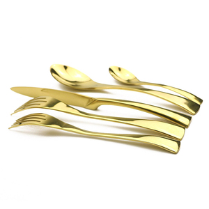 <span class=keywords><strong>amazon</strong></span> el logotipo del OEM de acero inoxidable chapado en oro cena cubiertos cuchillo tenedor cuchara conjunto cubiertos - Product Image 3