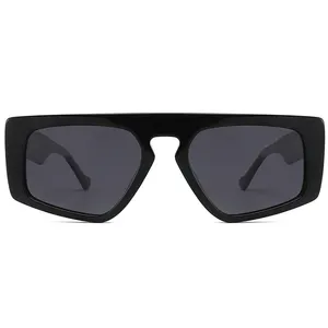 Hot Tendy Vintage Designer UV400 Unisex Big Frame Acetate Black Luxury Custom Sunglasses Men