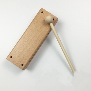 Wholesale Orff Percussion <b>Instruments</b> Wood Tone Block Percussion <b>Musical</b> <b>Instrument</b> Wood Block With Wooden Stick - Product Image 4