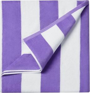 Serviette de plage surdimensionnée de haute qualité en velours 100% coton, rayée, teinte en fil, ultra absorbante, personnalisée - Product Image 3