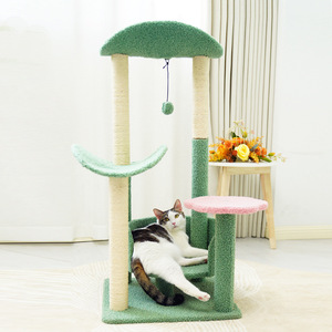 Jia Ni <b>Cat</b> Green Leaf <b>Cat</b> Tree With <b>Scratching</b> <b>Posts</b> And Platforms <b>For</b> Indoor <b>Cats</b> - Product Image 2