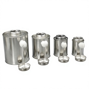 Boîte métallique vide en fer blanc de 4oz, 8oz, 16oz pour colle, solvant, ciment, produits chimiques, avec pinceau applicateur - Product Image 3
