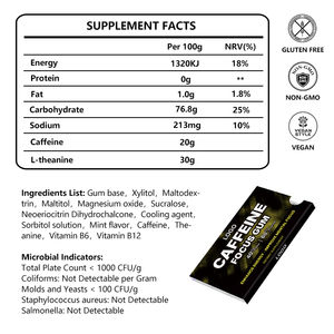 OEM ODM Goma de Mascar para Mejorar la Energía y la Concentración, Suplemento Dietético, Cafeína Natural, L-teanina, Vitaminas B6 <span class=keywords><strong>B12</strong></span>, Sabores a Menta - Product Image 2