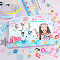 75 pièces ensemble fait à la main bricolage Point diamant papillon bandeau dessin animé filles cheveux accessoires chapeaux à la main jouet matériel ensemble