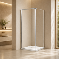 Cabine de douche d'angle en verre 6 mm 800x800-1000x1000x1950 mm OEM, enclos de douche carré avec receveur pour salle de bain moderne