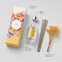 Diffuseur de parfum en verre 100 ml avec bâtonnets, parfum Jasmin Blanc, pour la maison, vente en gros et OEM