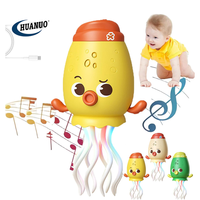 Electric Dancing Octopus Toy Interactive Dancing Walking Moving Sensory Induction Octopus Dancing Squid Toy with Lights & Music