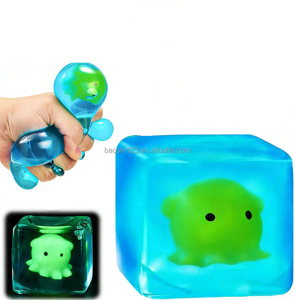 5.5cm Luminous toy(box)-octopus