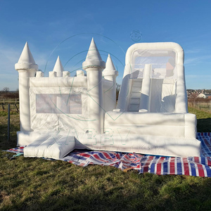 Pure White Jumping Inflatable Bounce House <strong>Bouncy</strong> <strong>Castle</strong> with Slide for Outdoor Kids <strong>Used</strong> Wedding Party Use - Product Image 2