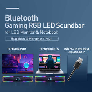 Altavoces Portátiles con Luz RGB Colorida RTS, Inalámbricos con Sonido Estéreo, Mini Bluetooth para Juegos de PC, Computadora, Teléfono Móvil - Product Image 3