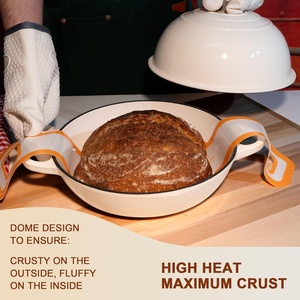 Marmite en <span class=keywords><strong>fonte</strong></span> émaillée avec couvercle, multifonctionnelle, pour la cuisson du pain et la levée de la pâte au levain - Product Image 3