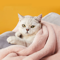 Moyen grand hiver flanelle chien chat lit tapis imprimé chiot couvertures de couchage serviette de bain doux chaud fausse fourrure animaux