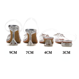 Zapatos de tacón de aguja con punta de diamante para mujer, de PVC, con tacón de cristal transparente - Product Image 6