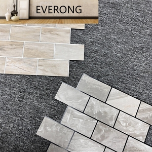 Coller sur auto-adhésif vinyle Pvc Composite Beige marbre peler et coller carreaux de mosaïque pour cuisine dosseret salle de bain mur - Product Image 4