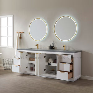 Vama – meuble de salle de bain en bois massif de 84 pouces avec deux éviers - Product Image 3