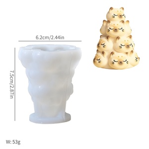 Molde de silicona al por mayor para velas con forma de animales lindos, molde de resina para decoración del hogar, moldes para velas aromáticas de gato y panda - Product Image 6