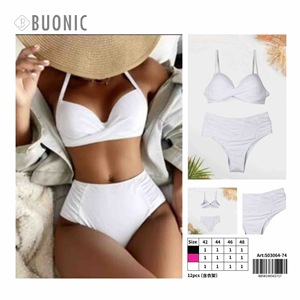 Set bikini bianco da donna Buonic taglia 42 44 46 48 Costumi da bagno Beachwear - Product Image 1