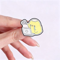 Pin de esmalte de pollo amarillo con diseño de programador, 3 estilos, broche para laptop y decoración de mochila