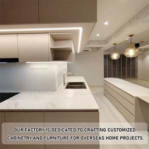 Juego de Cocina Moderno de Lujo, Gabinetes Frontales de Acrílico Personalizados con Cubiertas de Cuarzo, Fabricante Profesional de Cocinas - Product Image 6