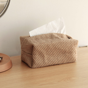 Estilo japonês Simples Natural Juta Tecido Caixa Nova Bolsa de Guardanapo Dispenser Titular para Sala de Estar Do Carro Mesa de Jantar... - Product Image 2