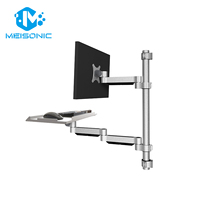 Bras de moniteur en alliage d'aluminium et plastique robuste Meisonic T3-ME2, support mural pour écran LCD avec capacité de charge de 8 kg