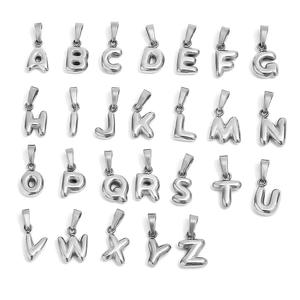 <span class=keywords><strong>Pendentif</strong></span> tendance en acier inoxydable plaqué or 18 carats PVD, lettres alphabet mignonnes en forme de bulle, pour breloque de chaussure, fabrication de bijoux DIY - Product Image 2