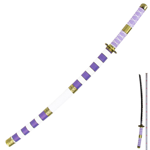 Réplica de la Katana Nidai <span class=keywords><strong>Kitetsu</strong></span> del País de Wano de One Piece, Color Morado y Blanco, para Cosplay de Luffy y Coleccionables - Product Image 1