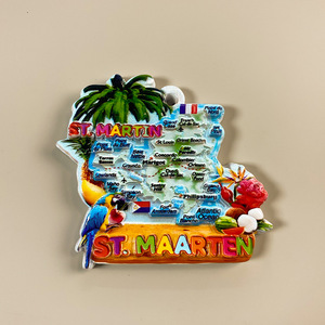 <span class=keywords><strong>Mapa</strong></span> Tridimensional <span class=keywords><strong>de</strong></span> Resina <span class=keywords><strong>de</strong></span> St. Martins, Decoraciones para el Hogar y Aniversarios, Pegatinas Magnéticas Redondas Pintadas para Refrigerador, Tour Mundial - Product Image 3