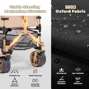 Çift Katlı Dört Tekerlekli Ağır Hizmet Tipi Katlanabilir Büyük Plaj Arabası Her Türlü Arazi Büyük Tekerlekli Spor Kamp Açık Hava Haki - Product Image 5