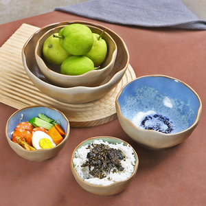 Creatief Keramisch Servies Onregelmatige Soepkommen Retro Reactie Glazuur Porseleinen Fruitkom Restaurant Eetkom - Product Image 3