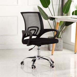 Venta Directa de Fábrica, Silla de Oficina Ergonómica, Cómoda y Económica, Negra, Giratoria, de Malla, para Computadora - Product Image 3