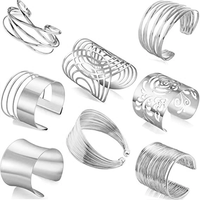 Ensemble de bracelets en tôle métallique à motif creux exagéré - Bracelets de bras en fil métallique uniques KX-0112