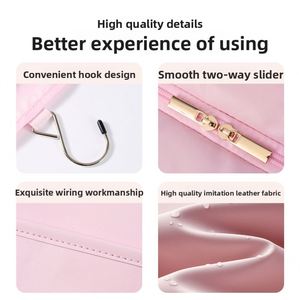 Sac de toilette de voyage imperméable à grande capacité pour femme, sac de rangement pour cosmétiques, organisateur de compartiments, sac à maquillage - Product Image 3