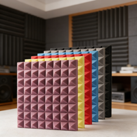 Panneaux acoustiques en mousse pyramidale auto-adhésifs, écologiques, en polyuréthane haute densité, NRC 60%, insonorisants, 30x30cm, pour studio, KTV