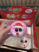Jouet à presser visqueux à remontée lente en TPR, motif visage de chien Sumshers, thème Noël, cadeau en sachet OPP, vente en gros
