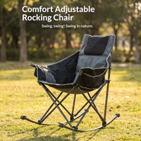 Chaise à bascule pliante d'extérieur, équipement de camping, tissu Oxford 600D, forme croissant, chaise longue portable pour la sieste, style de vie décontracté
