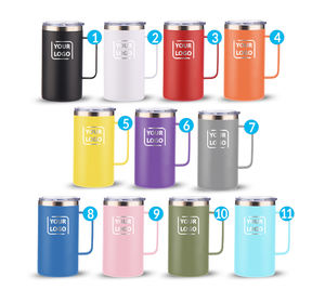 Tazza <span class=keywords><strong>da</strong></span> caffè <span class=keywords><strong>da</strong></span> <span class=keywords><strong>viaggio</strong></span> in acciaio inossidabile 24 once <span class=keywords><strong>Thermos</strong></span> a doppia parete colorata senza manico con manico tazza senza piombo di natale - Product Image 6