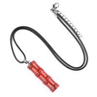 Collier en pierre naturelle avec pendentif en agate sculpté en forme de nœud de bambou, bijou esthétique porte-bonheur et apaisant, vente en gros